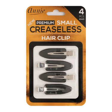 Annie Premium Small Creaseless Hair Clips – Black 4 Pcs 3425 - ANNS BEAUTY SUPPLY